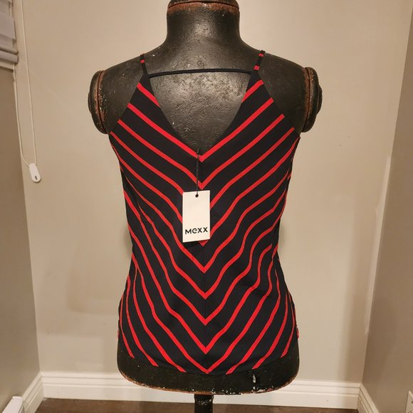 MEXX Bias Cut Navy Cami with Red Stripes NWT Size XS - Picture 2 of 5